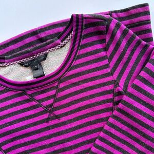 Marc by Marc Jacobs Purple and Black Striped Sweatshirt Dress Size M